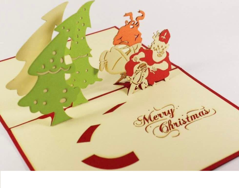 Father Christmas on Moto Bike Pop Up Card