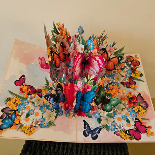 Butterfly and Floral Pop UP Card