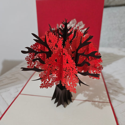 Red Tree Of Life  3D Pop-up Card