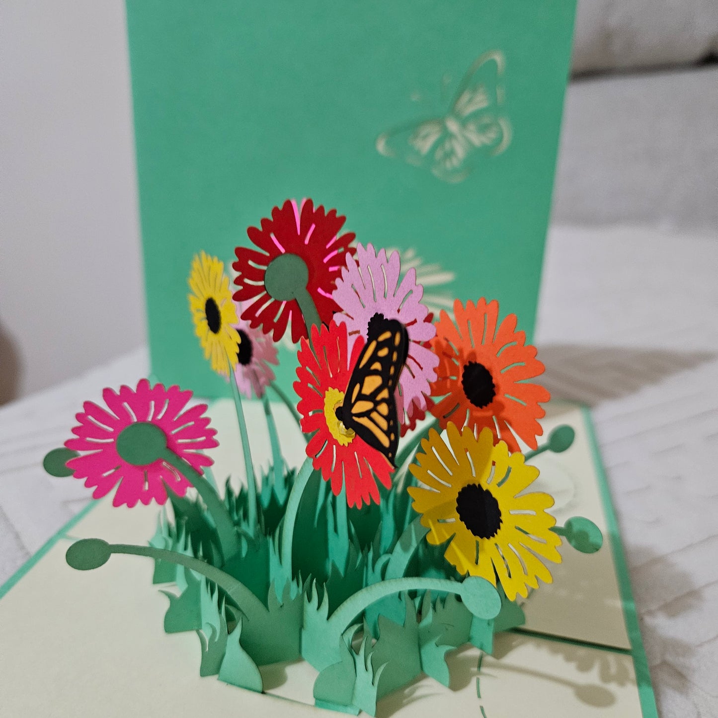 Beautiful 3D Pop Up Card Daisy  Garden Card ( Mothers Day, Birthday, Get Well, Thank You