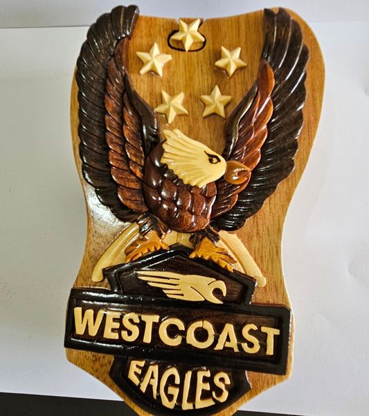 West Coast Eagles 3D Wooden Puzzle Box – Handcrafted AFL Decor