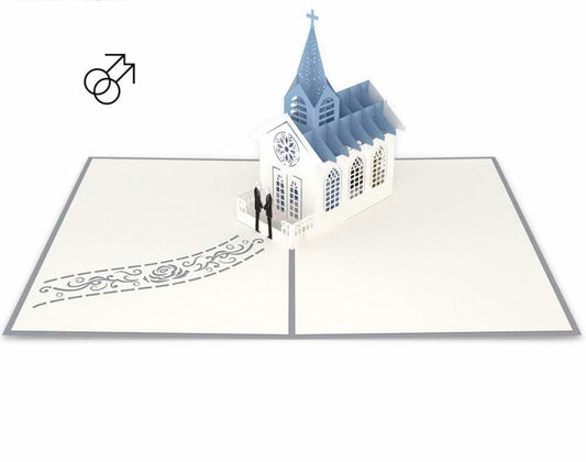 Unisex Wedding Day, Going to the Chapel  3D Pop Up Card