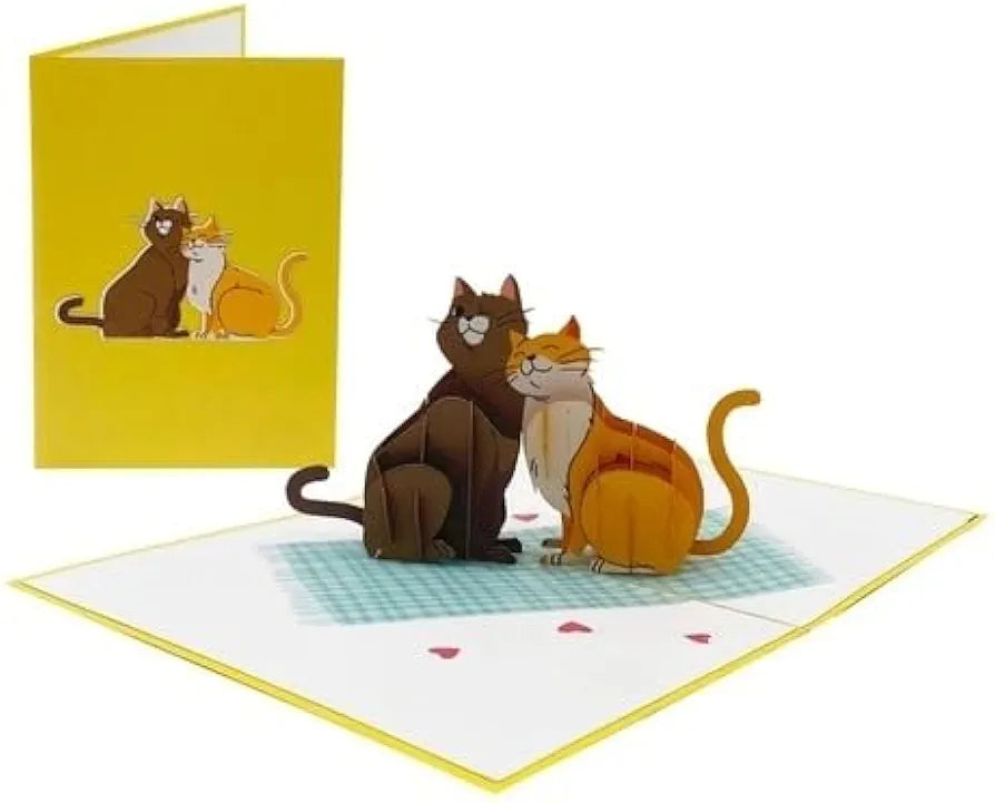 3D Cat Couple Pop Up Card