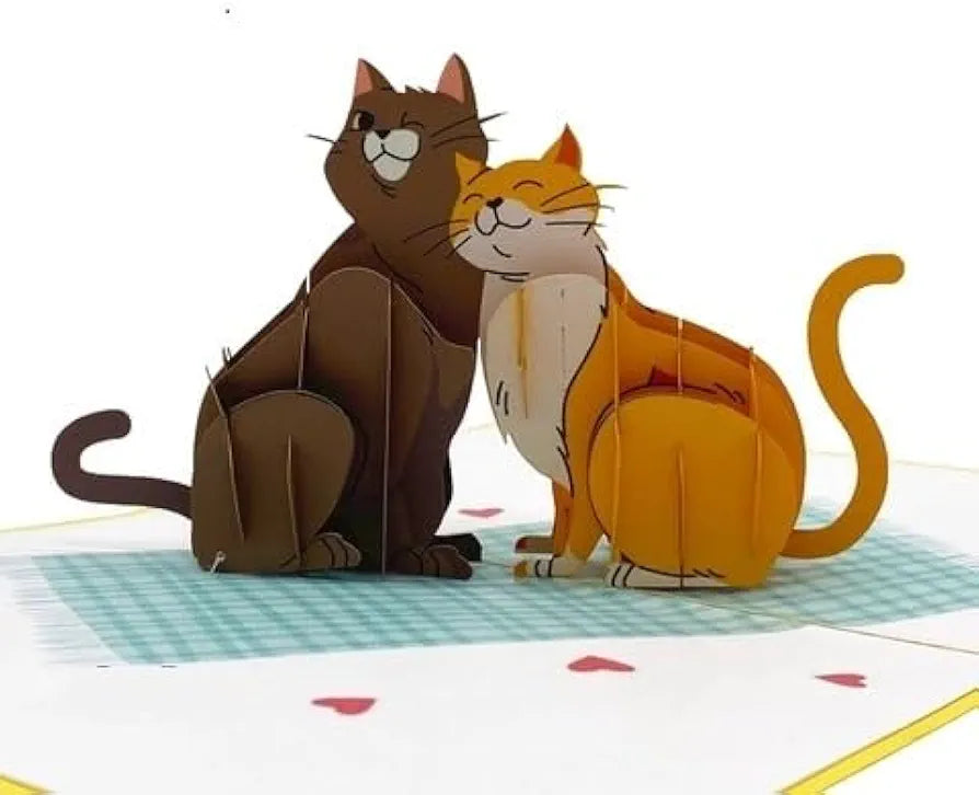 3D Cat Couple Pop Up Card