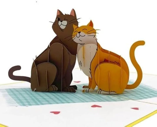 3D Cat Couple Pop Up Card