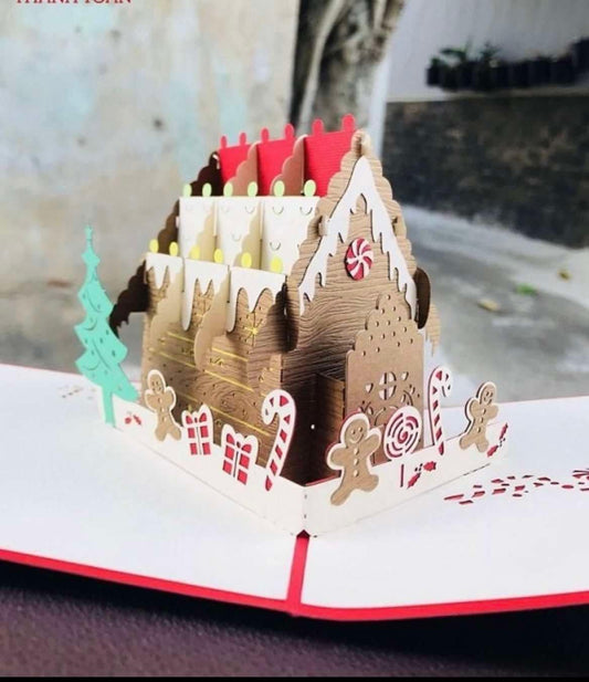 Christmas Gingerbread House Pop Up Card