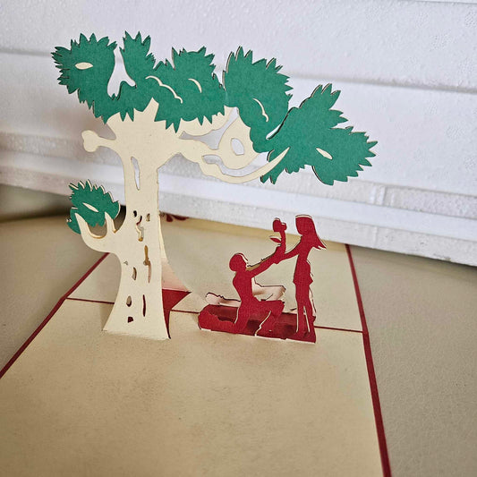 Wedding Proposal Under Tree 3D Pop Up Card
