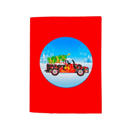 Back on a Ute Christmas Tree  POP UP CARD