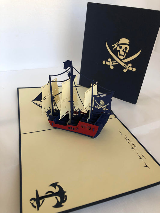 Medium Pop Up Card Sailing Ships