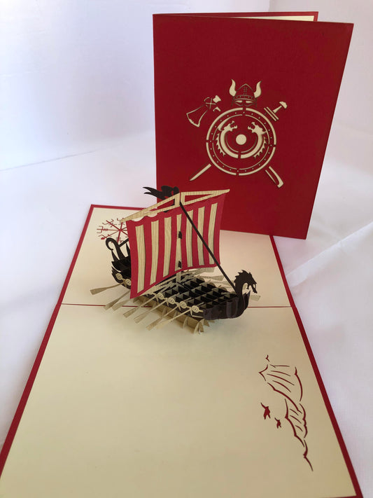 Medium Pop Up Card Sailing Ships- Pirate