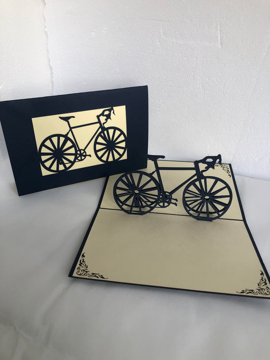 Small Pop Up Card Transport- Blue Bicycle