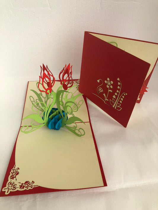 Small Flower Pop Up Card Tulip