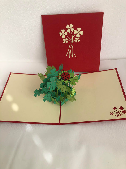 Small Pop Up Card with Red Lady Bug