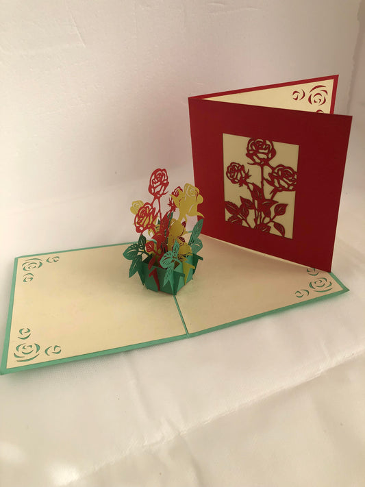 Small Pop Up Card Roses