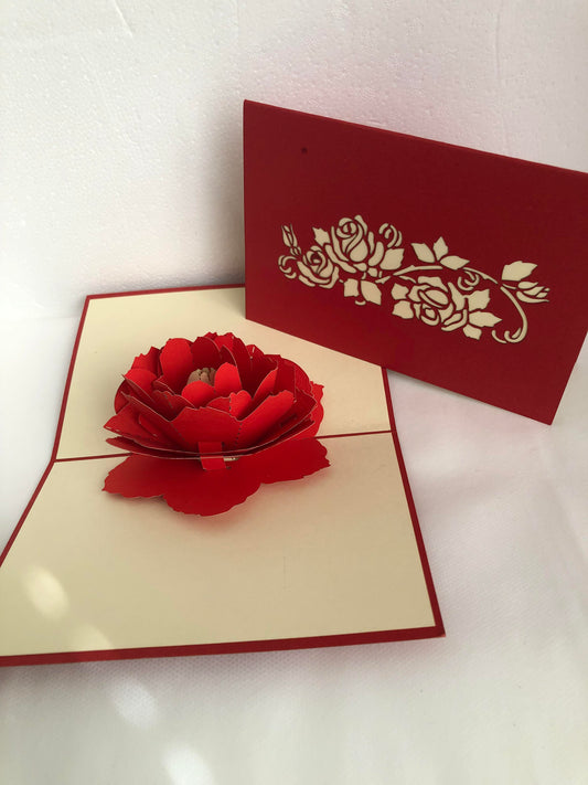 Medium Pop Up Card Flower Rose