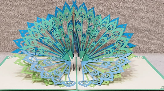 Beautiful 3D Peacock Pop Up Card