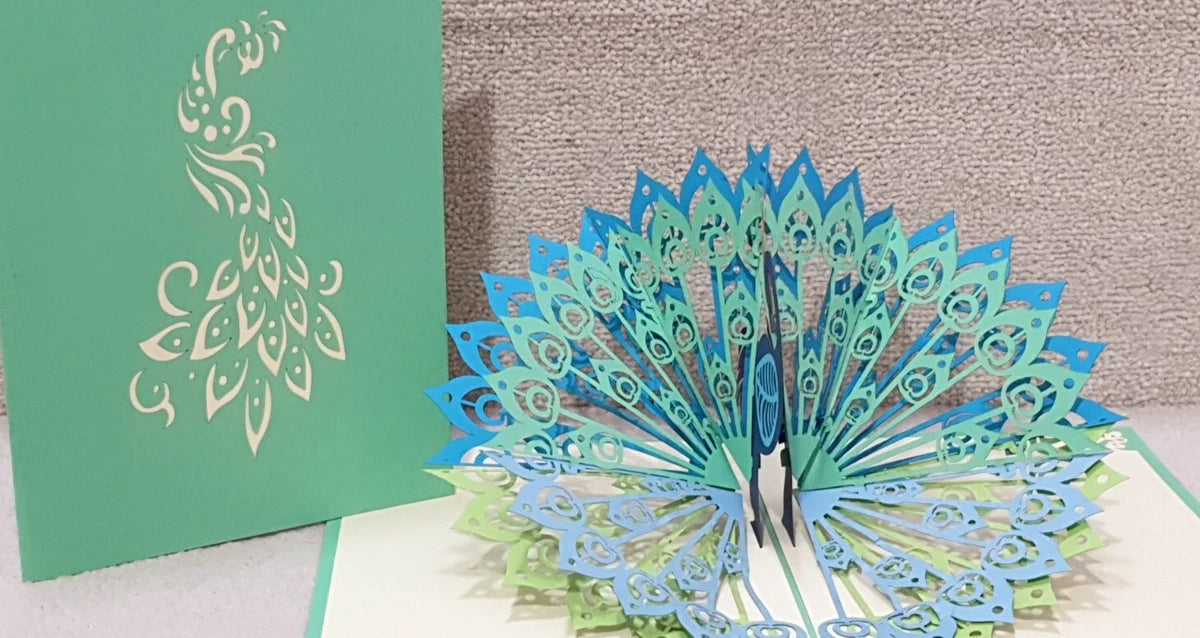 Beautiful 3D Peacock Pop Up Card