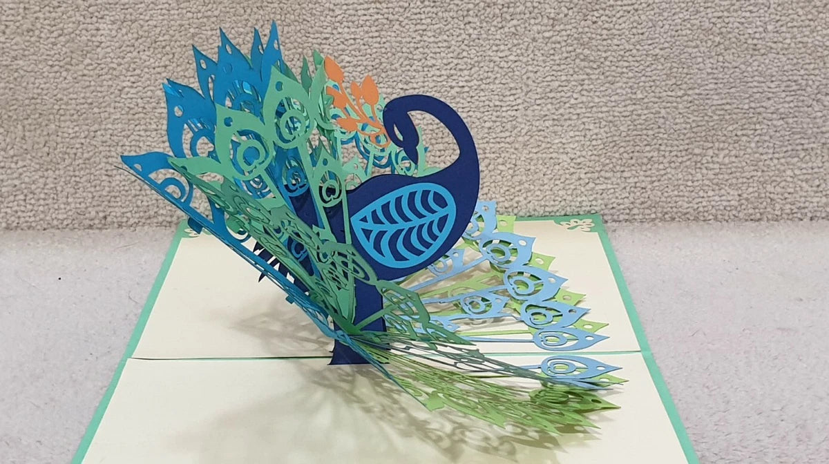 Beautiful 3D Peacock Pop Up Card
