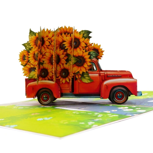 Sunflower Truck 3D Pop Up Card