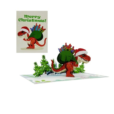 T Rex Christmas POP UP CAR