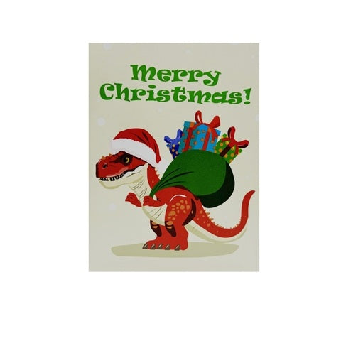 T Rex Christmas POP UP CAR