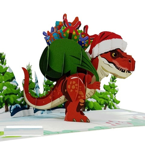 T Rex Christmas POP UP CAR